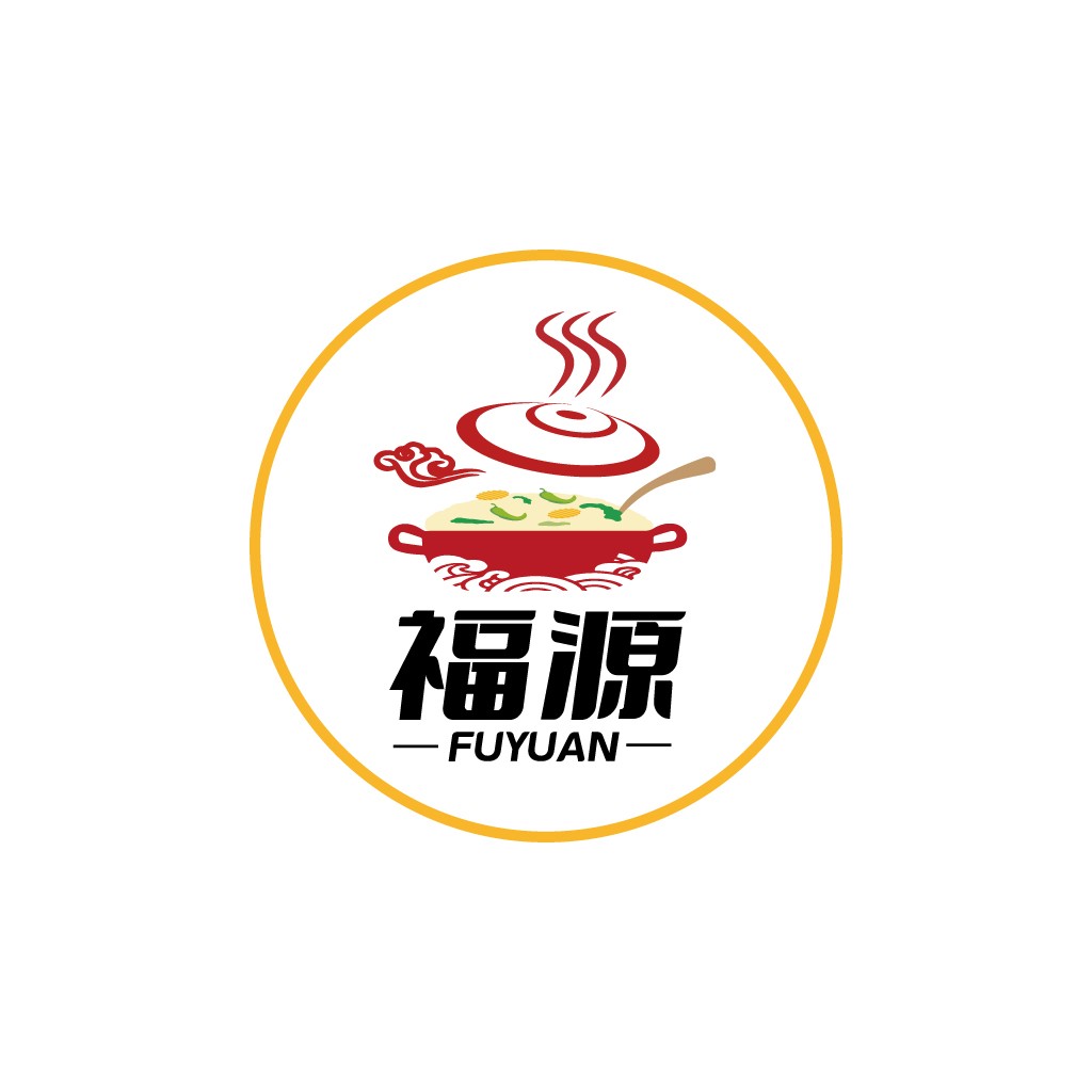 福源源logo设计:中式美食品牌标识