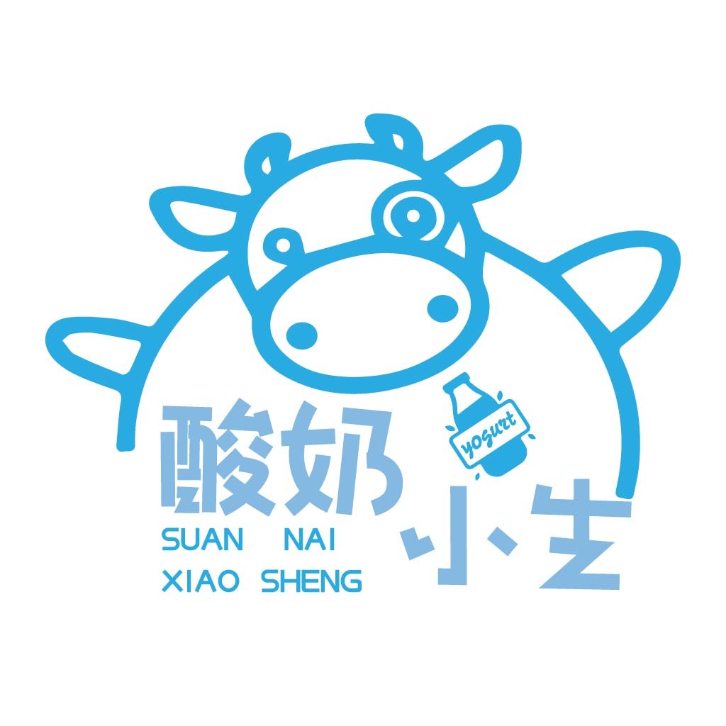 卡通奶牛酸奶logo设计