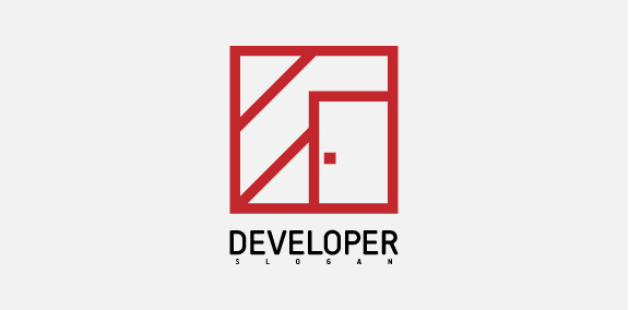 简约几何风格的开发公司logo设计