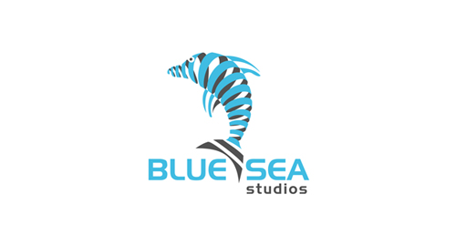 蓝色海洋工作室logo设计