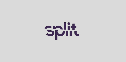 简约风格的'Split'字形logo设计