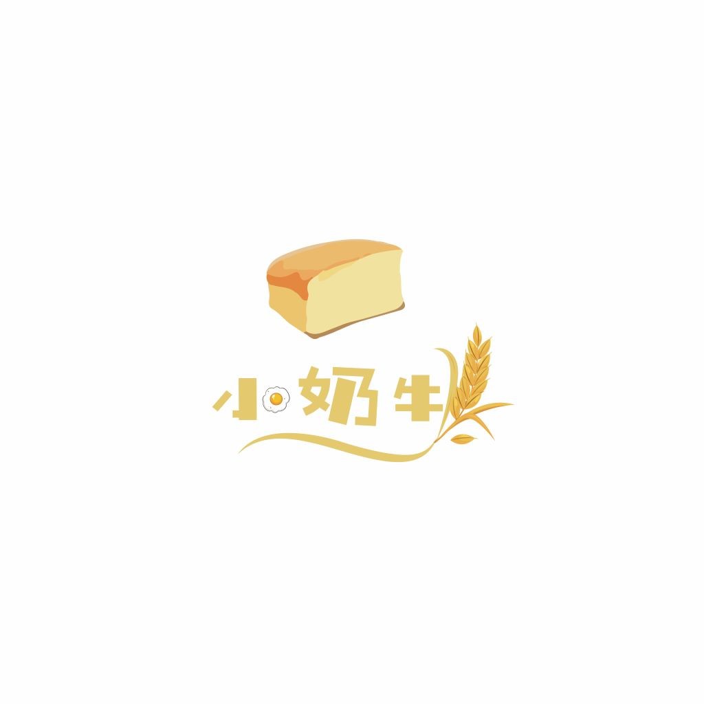 面包店logo设计:简洁面包与麦穗组合