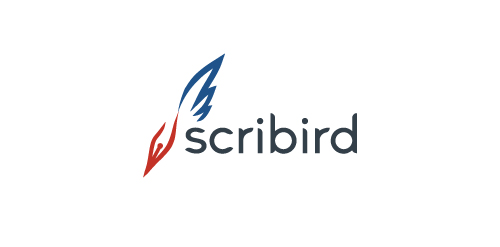 Scribird logo设计:简洁优雅的笔尖标志