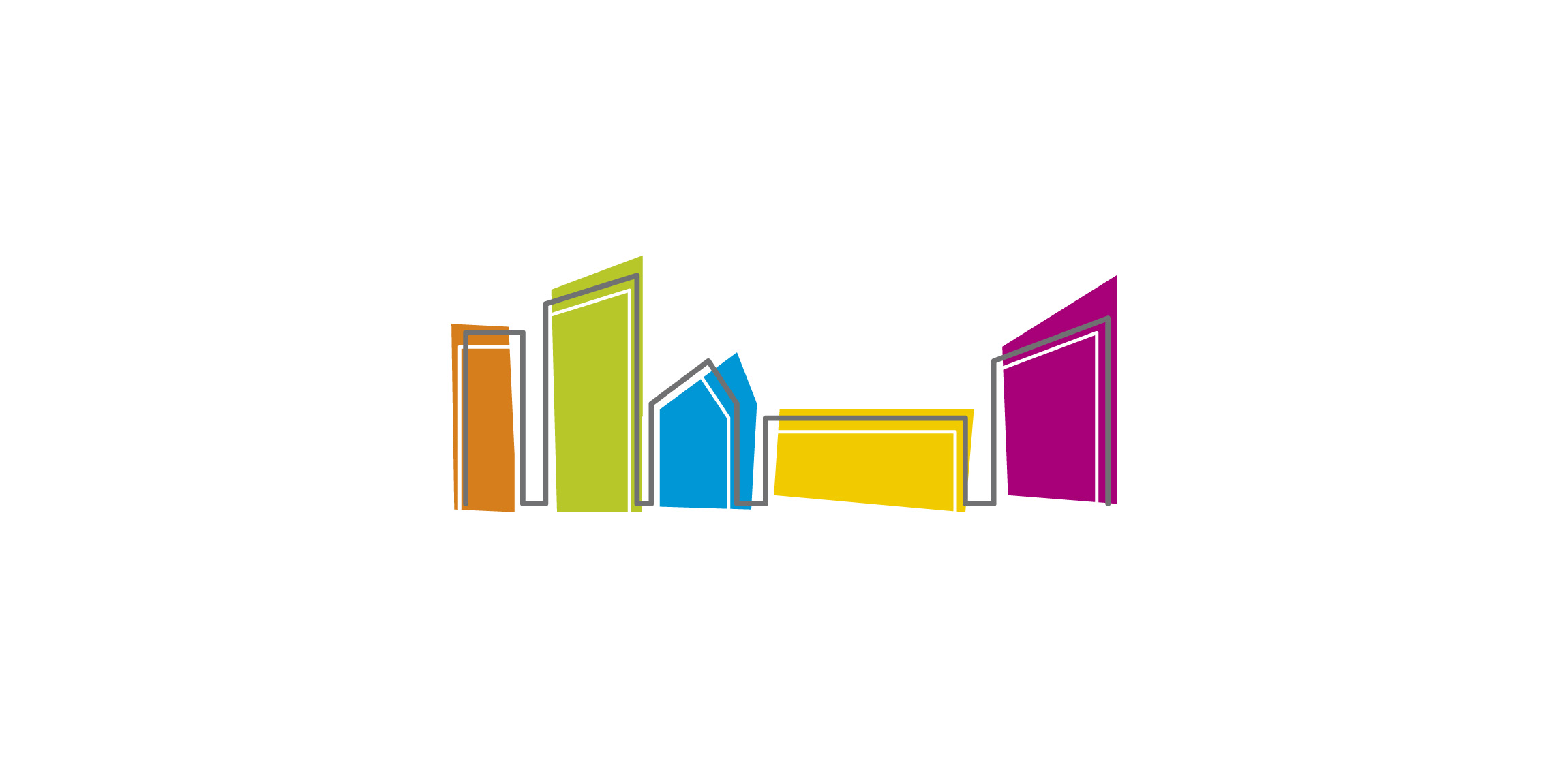 彩色建筑轮廓logo设计