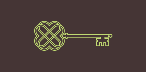 简约钥匙心形logo设计