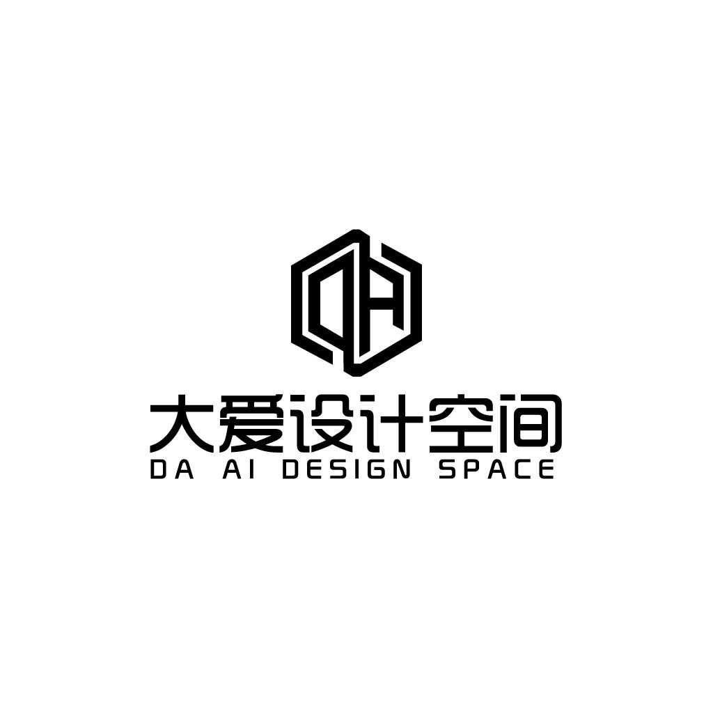 现代简约风格的DA AI设计空间logo设计