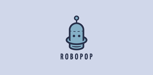RoboPop Logo设计:简洁未来科技感
