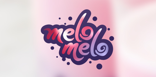 Melomelo Logo设计：创意字体与色彩融合