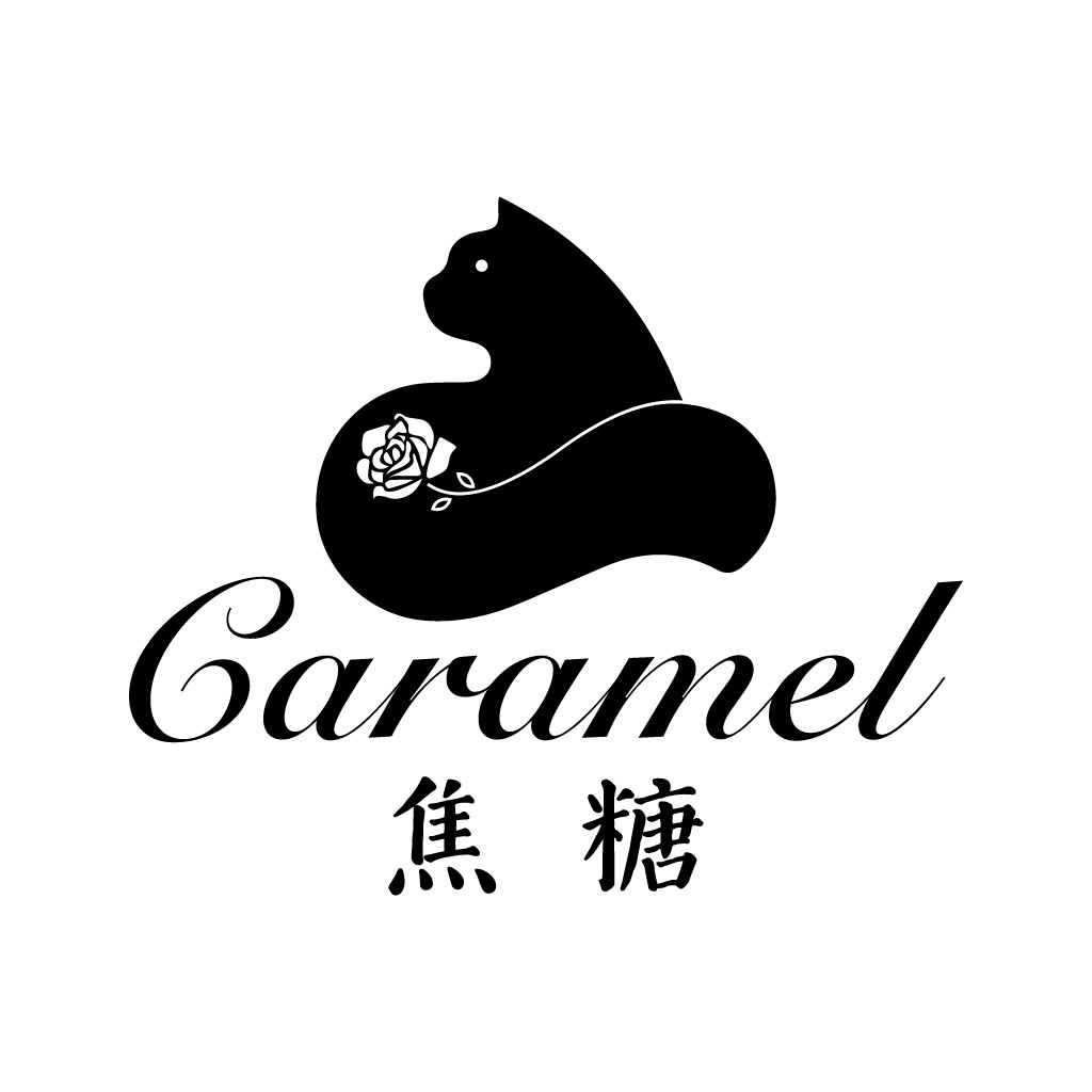 简约猫头玫瑰花logo设计