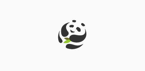 熊猫元素的简约logo设计