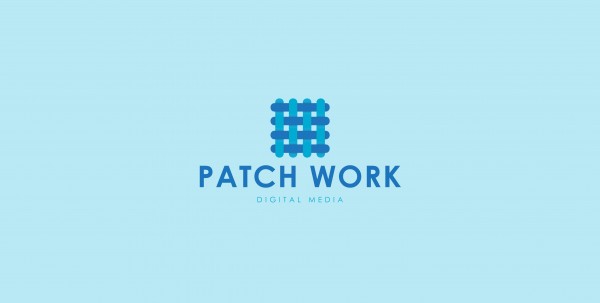 蓝色网格Logo设计:现代数字媒体标识