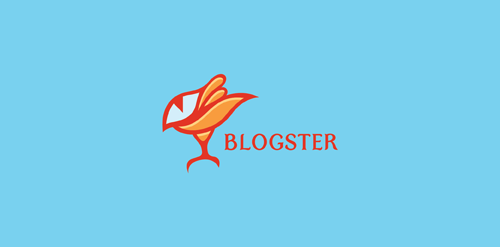 博客者logo设计:简洁抽象的鸟形标志