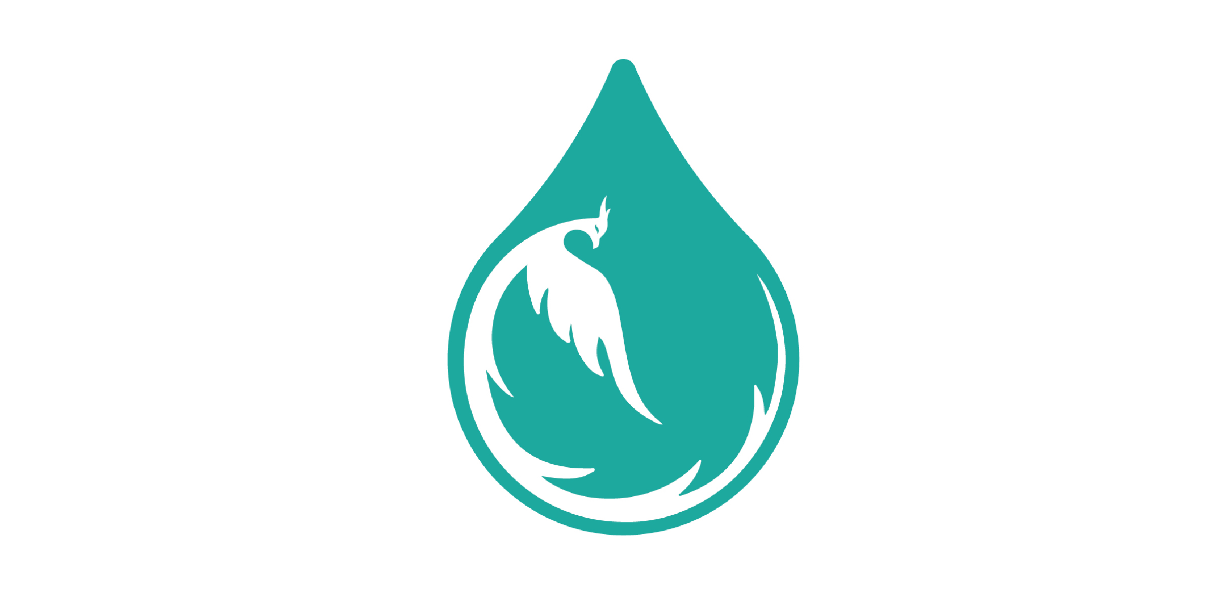 水滴形状的绿色logo设计
