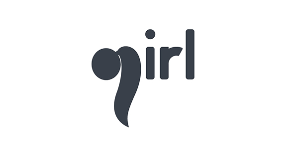 简洁优雅的'girl'字母logo设计