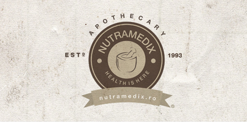 Nutramedix logo设计:复古药房标识