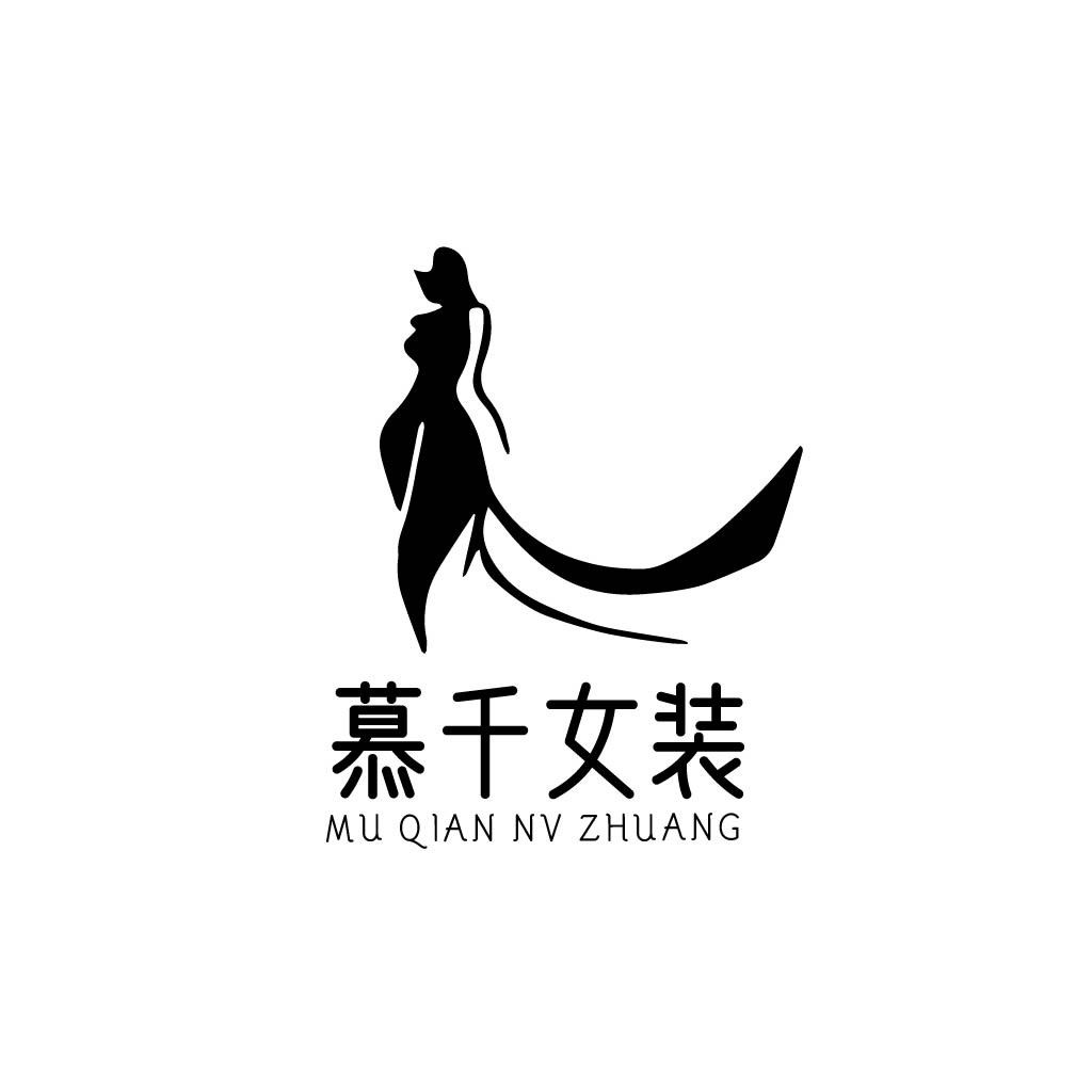 优雅女性剪影logo设计