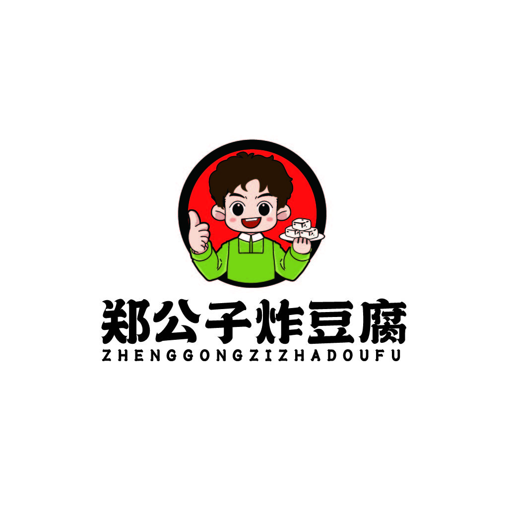 卡通人物炸豆腐logo设计
