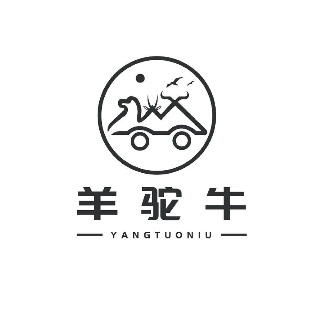 羊驼牛车logo设计