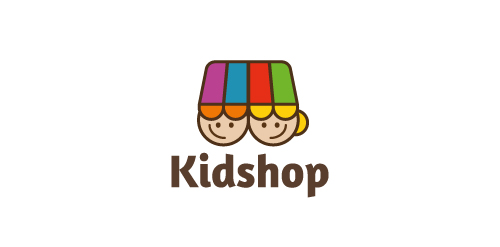 儿童商店logo设计:创意卡通形象