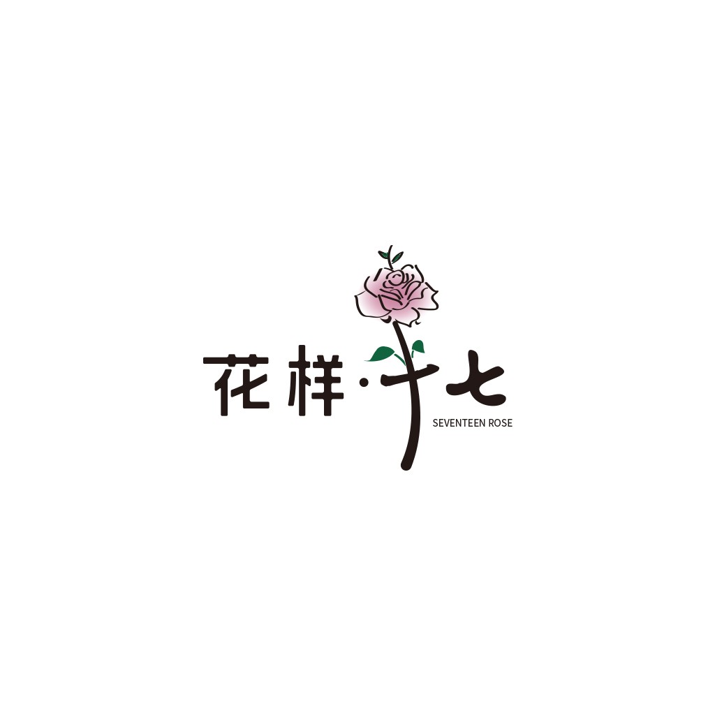 简约玫瑰花logo设计