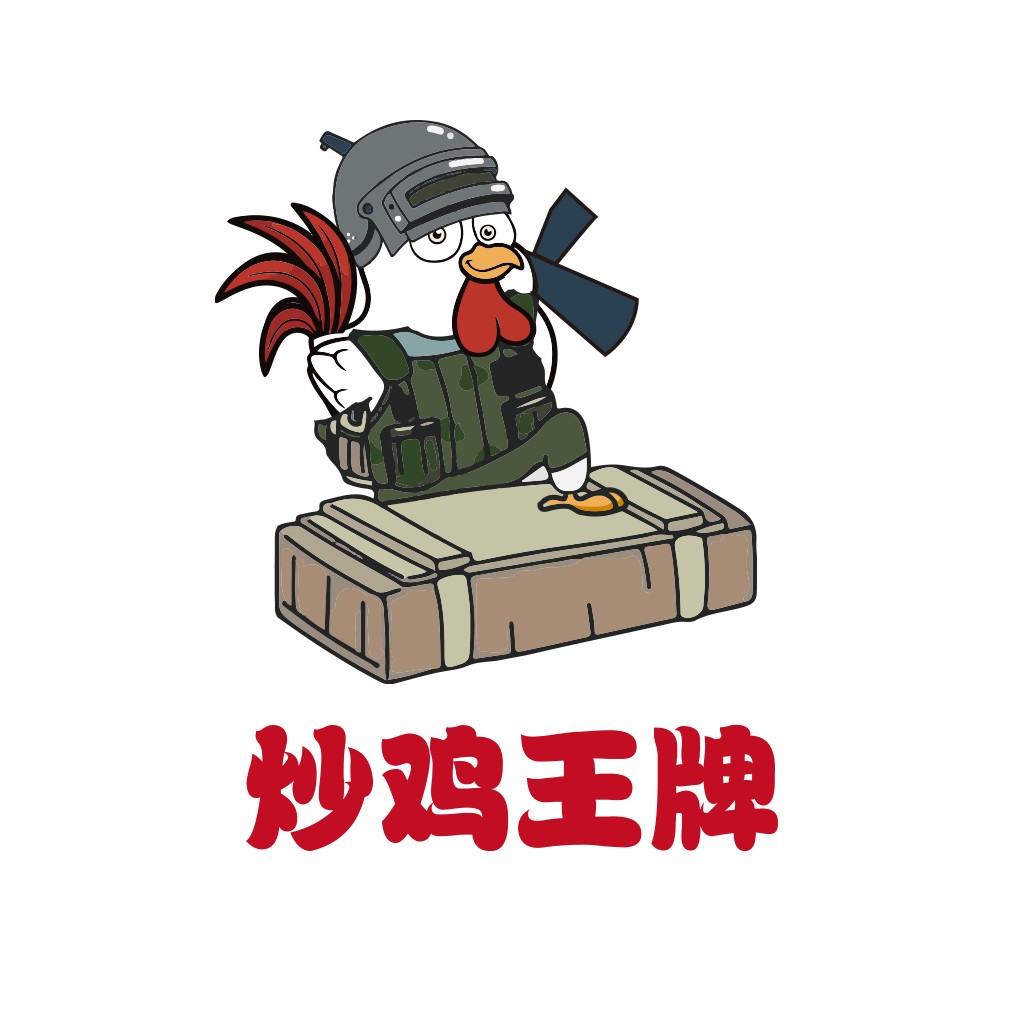 卡通鸡战士logo设计