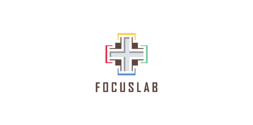 简约现代风格的FocusLab实验室logo设计