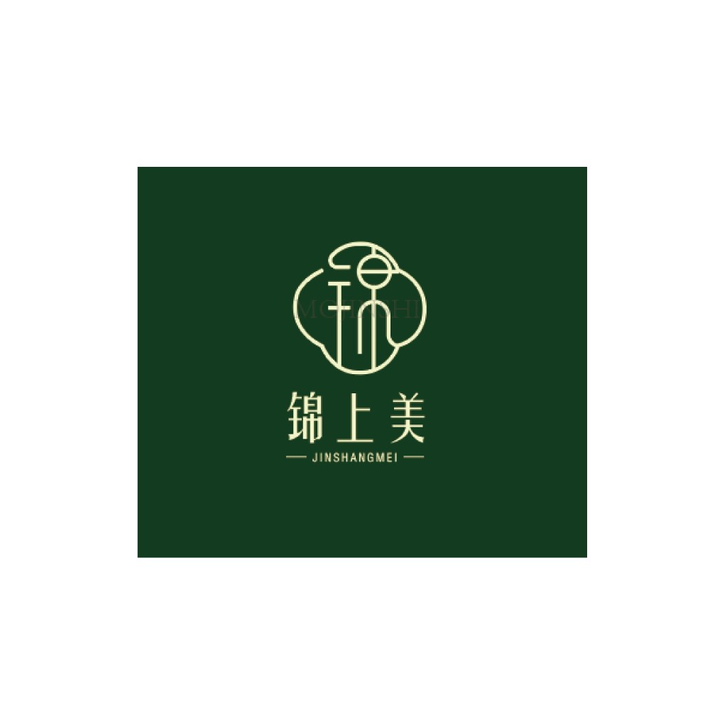 简约优雅的绿色中式logo设计