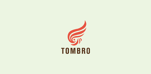 Tombro Logo设计:现代简洁的翅膀元素