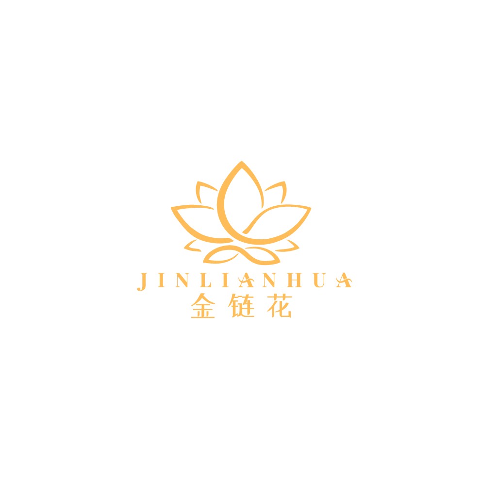 优雅金色莲花logo设计