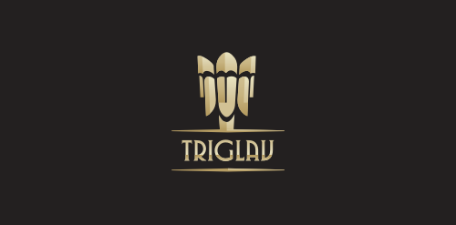 优雅金色抽象图案logo设计