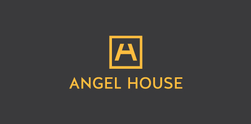 简约风格的Angel House Logo设计