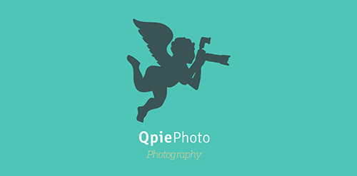 QpiePhoto logo设计:天使摄影标志