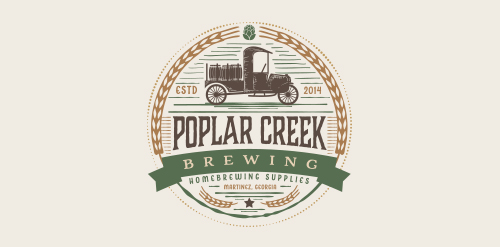 Poplar Creek Brewing Logo Design