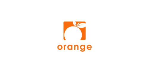 橙色简约水果logo设计