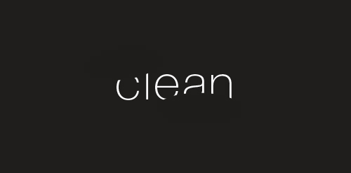 简约风格的'clean'字体logo设计