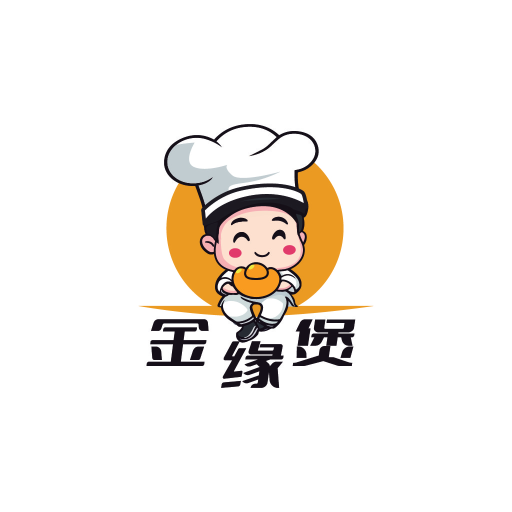 卡通厨师形象logo设计