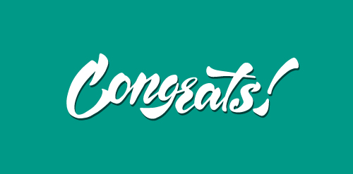 简洁现代的'Congrats!'字体设计