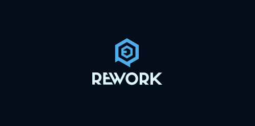 简约几何logo设计：REWORK品牌标识