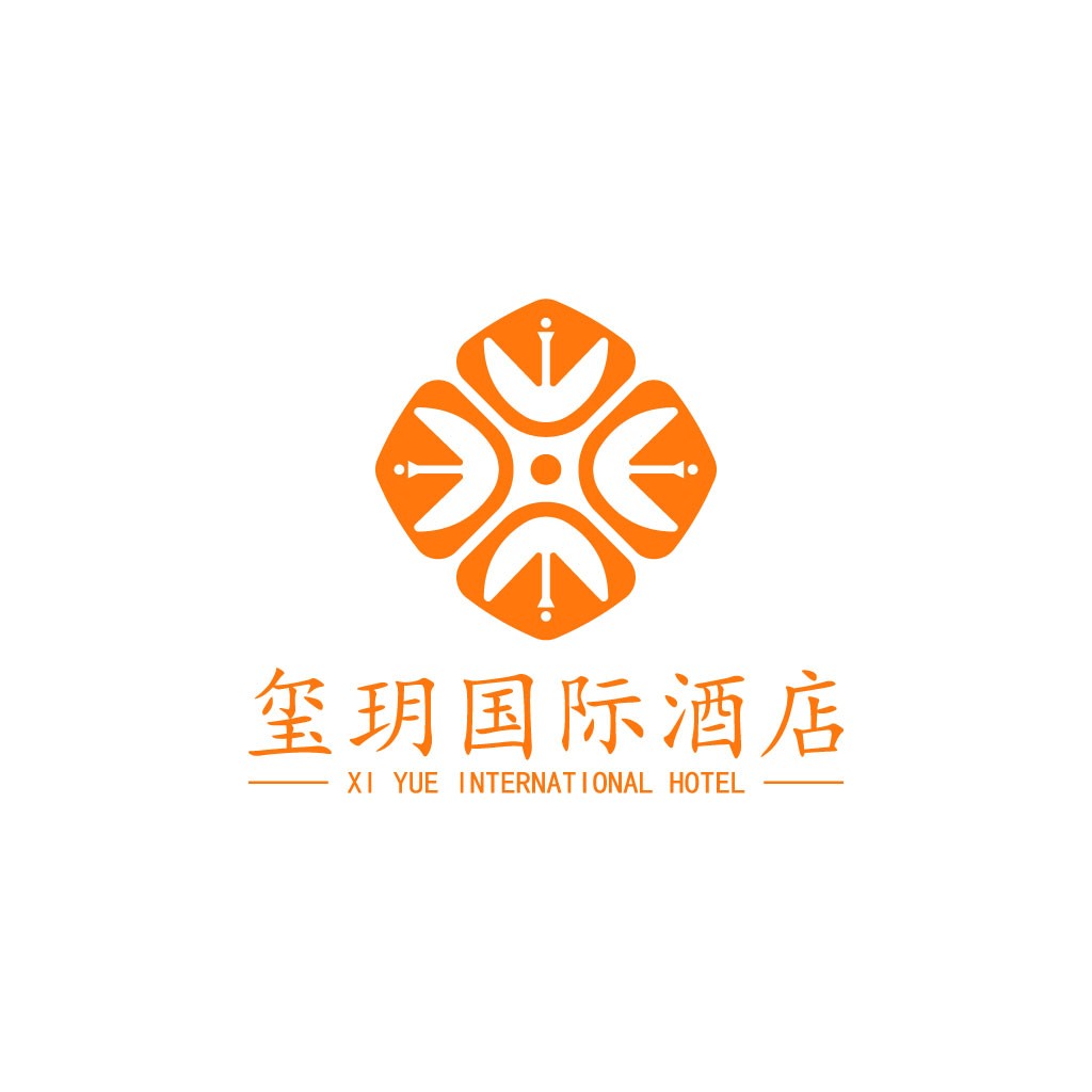 简约橙色花卉酒店logo设计