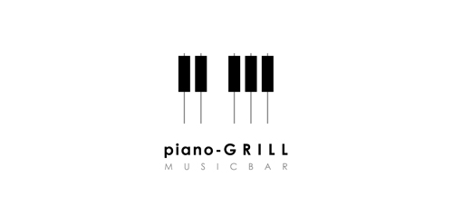 简约钢琴键音乐吧logo设计