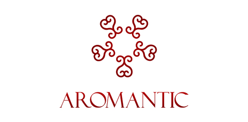 Aromantic Logo设计:优雅红色花卉图案