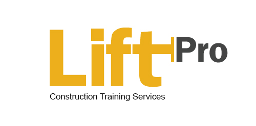 LiftPro logo设计:简洁现代的建筑培训服务标识