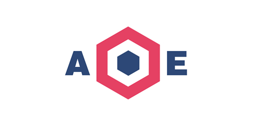 简约几何风格的AEOE logo设计