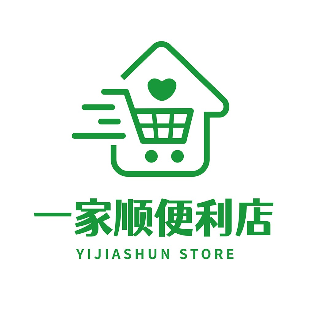 绿色购物车房顶logo设计