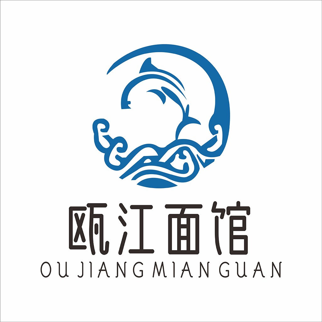 蓝色海浪图案的logo设计
