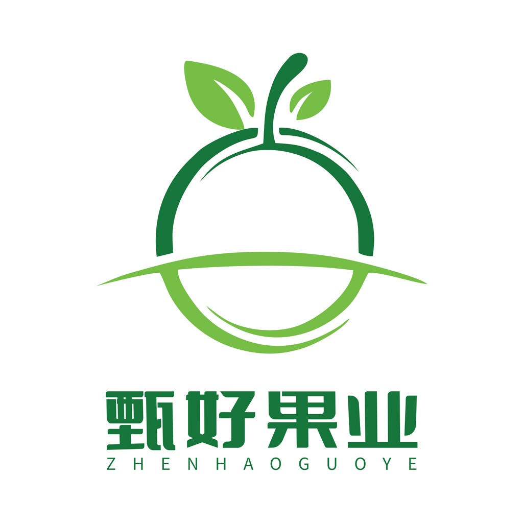 绿色水果logo设计：健康食品品牌标识