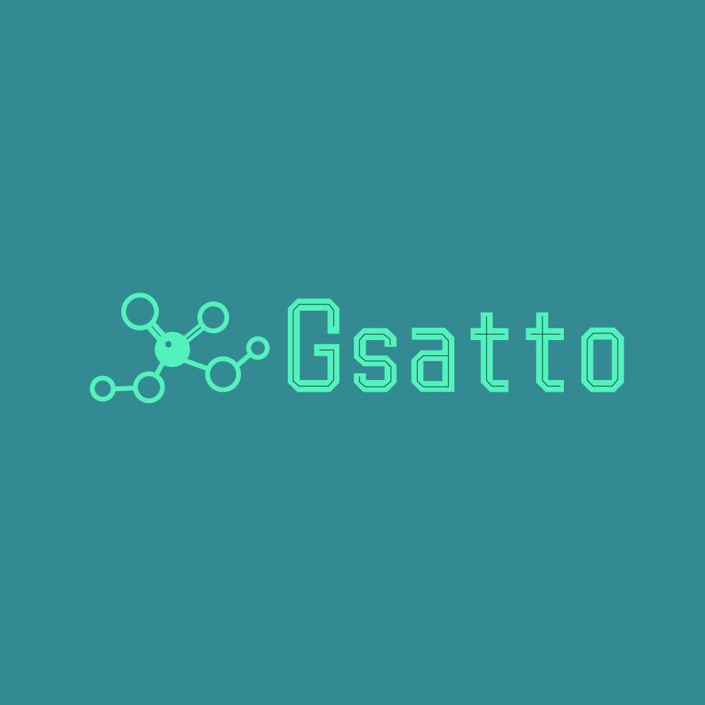 Gsatto logo设计:分子结构与现代感