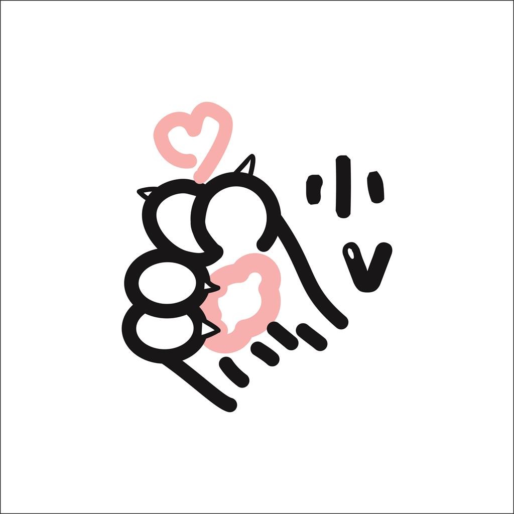 卡通猫头鹰爱心logo设计