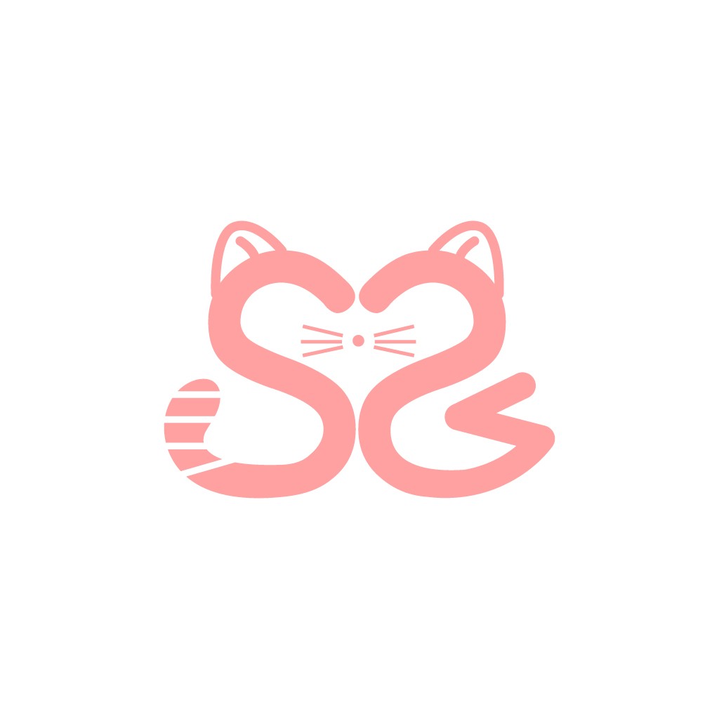 猫头爱心logo设计