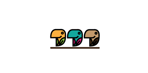 简约风格鸟形logo设计